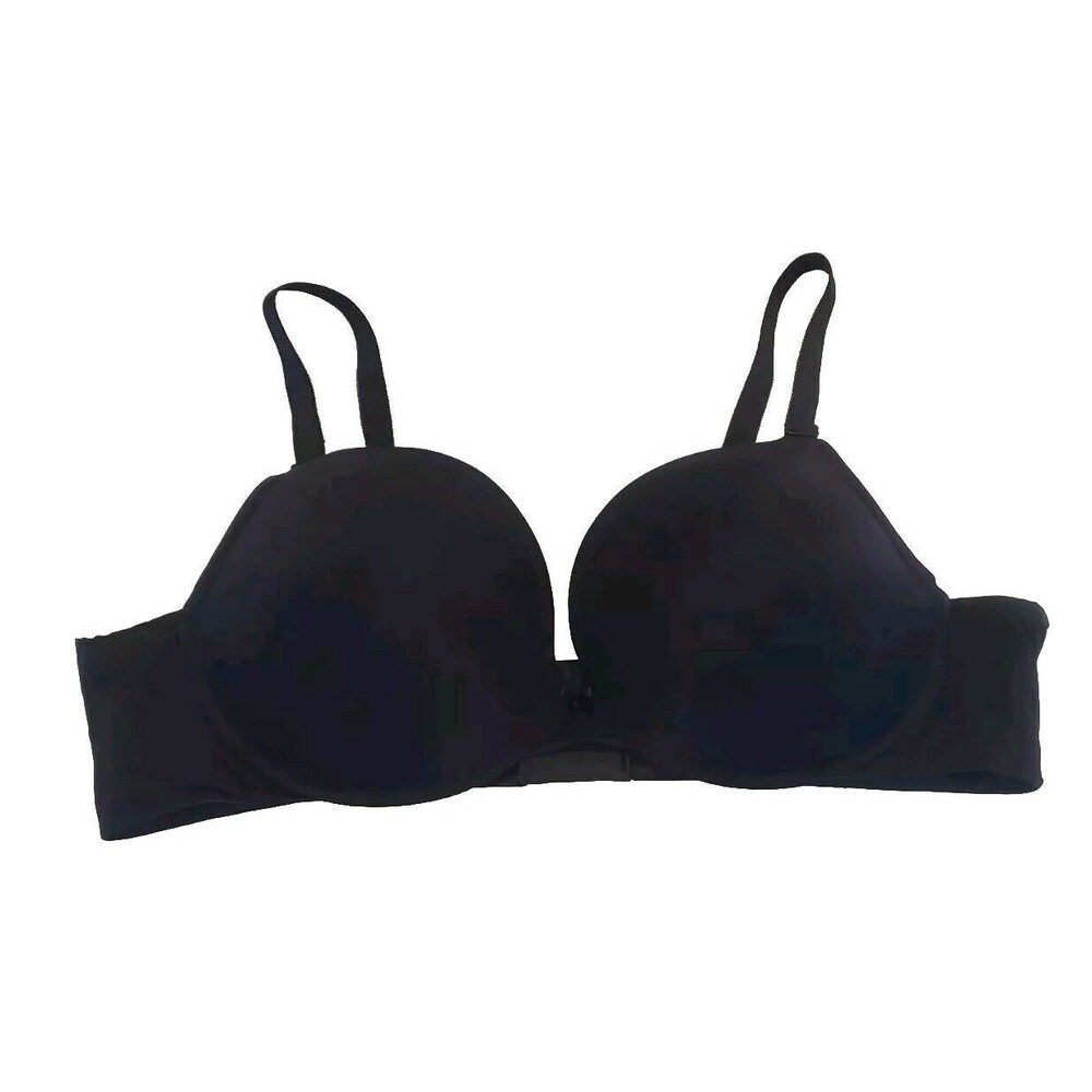 Torrid Curve 46C Underwire Padded Black Satin Push Up Bra Excellent Condition